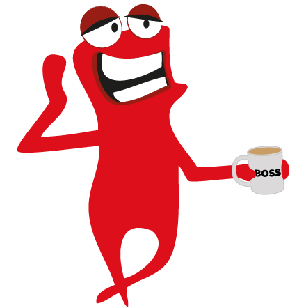 The boss software testing monster drinking tea and being convinced TestBash rocks!