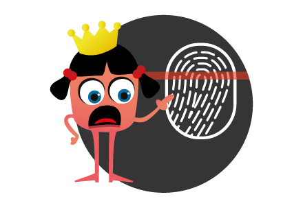 The drama queen software testing monster comparing the uniqueness of TestBash to a fingerprint.