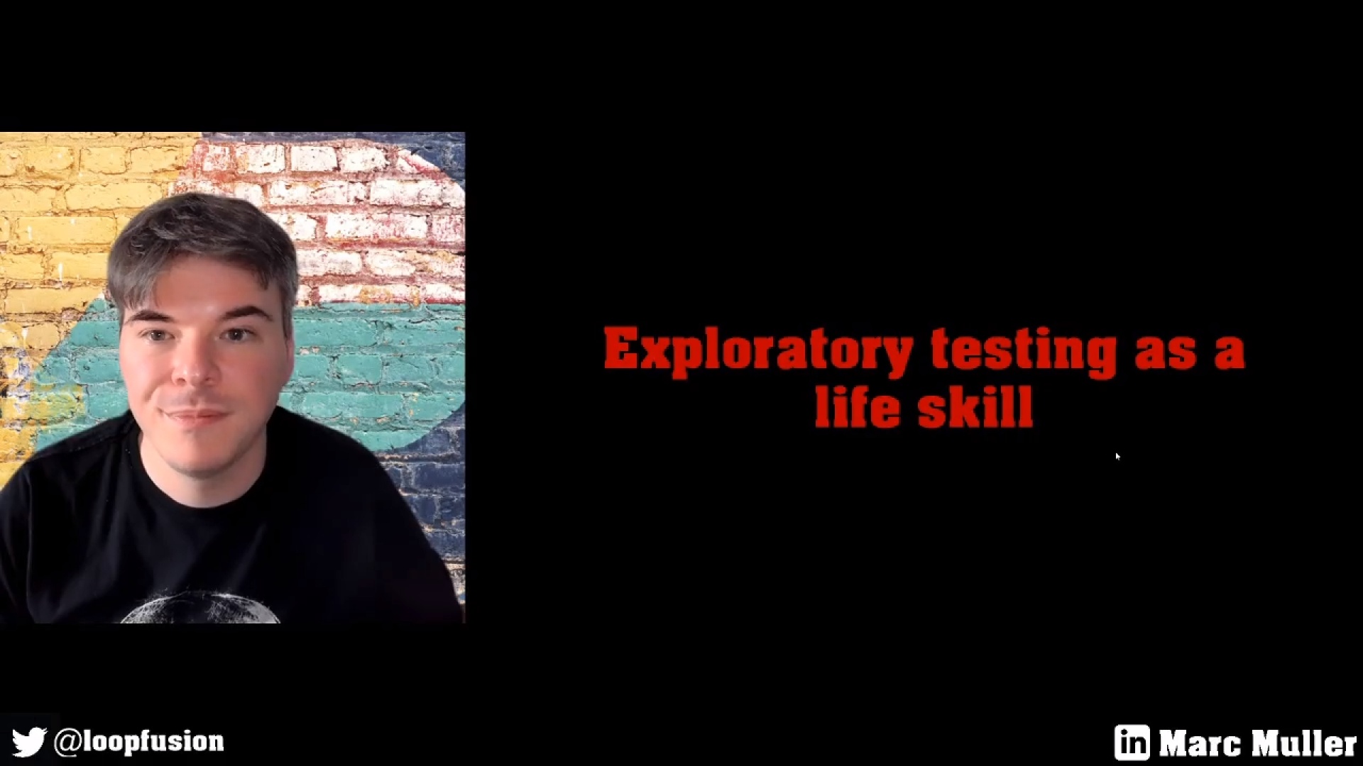 99 Second Talk - Marc Muller - Exploratory Testing as a Life Skill