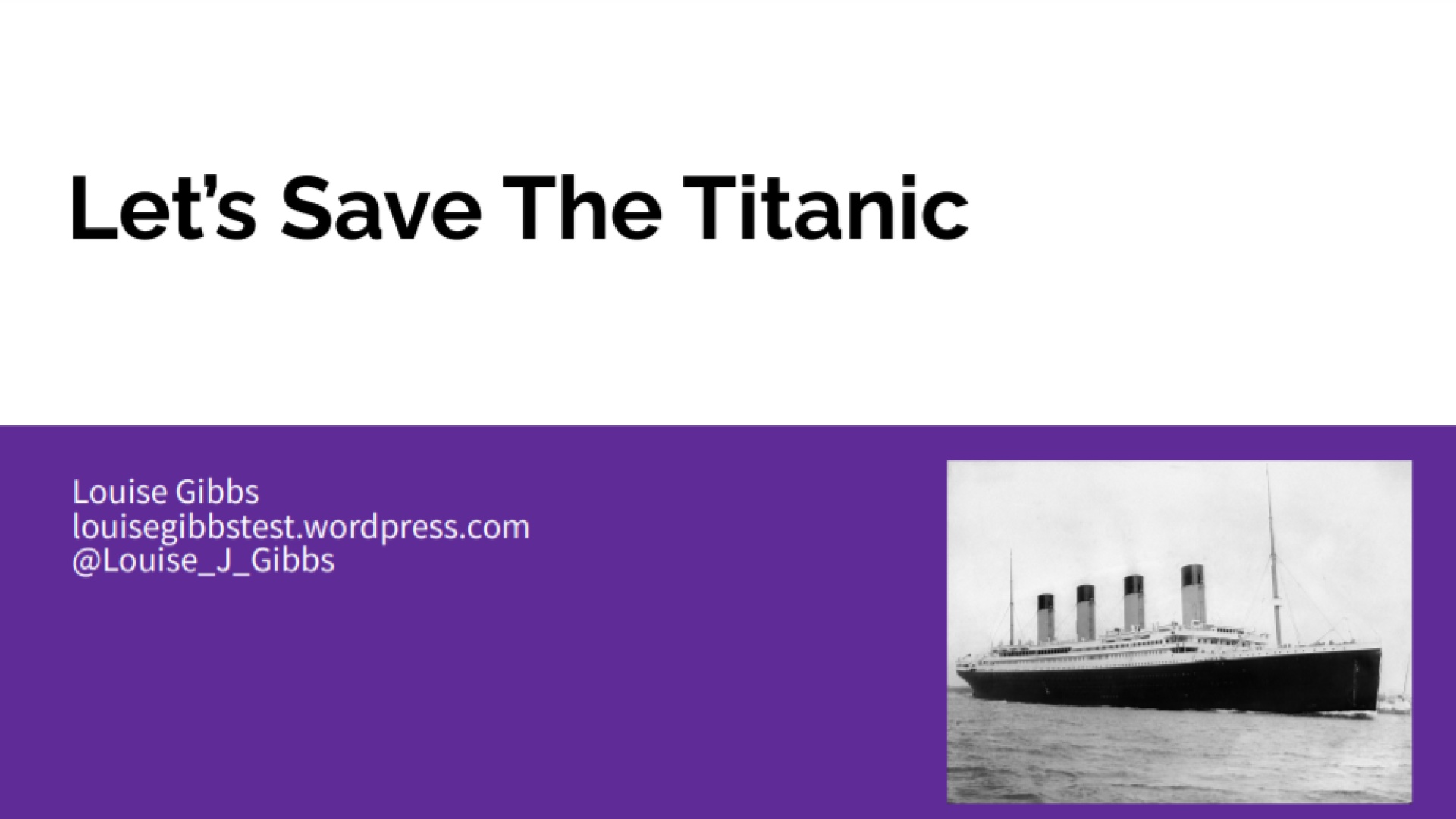 Let's Save The Titanic - Louise Gibbs